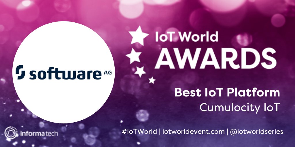 The #IoTWorld Award Winner for Best IoT Platform is <a href="/SoftwareAG/">Software AG</a> for Cumulocity IoT. Congratulations!