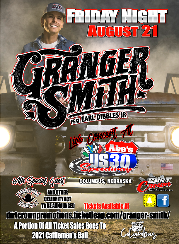 CattlemensBall's tweet photo. Granger Smith, Earl Dibbles Jr, and
Forgotten Highway in Columbus at US 30 Speedway, FRIDAY, AUGUST 21ST! A portion of each ticket sold will be donated to the 2021 Cattlemen's Ball efforts to raise money for cancer research. Get your tickets today! https://t.co/OvVgVAX7l5 https://t.co/24iZipfxpi
