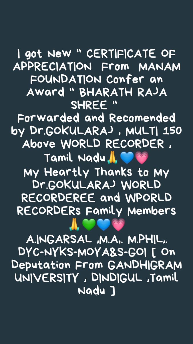 IngarsalA's tweet photo. I got New CertifiCates From Leading FOUNDATIONs , NGOs due to my SOCIAL AWARENESS among YOUTH &amp; PUBLIC Through my SOCIAL MEDIAs NETWORK🙏
 I Attatched my NEW CERTIFICATEs to my NYKS OFFICIALs , my UNIVERSITY PROFESSORs , PRESS PEOPLE and my YOUTH &amp; WELWISHERs🙏
 Ingar-Youth🙏💙💗 https://t.co/q2AsutULHf