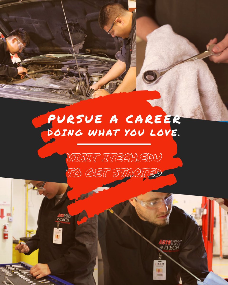 iTECH_College's tweet image. Love working on cars? 🔧🚗💰Why not pursue a career as an automotive service technician. Get real world training by learning in an automotive shop as well as a traditional classroom. Visit iTech.edu for more information. 
#automotive #registernow #dowhatyoulove