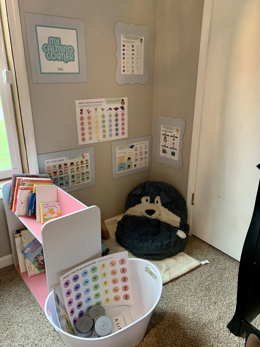 I’m finally putting up the girl’s calming corner!!! We are serious about teaching emotionally intelligence around here