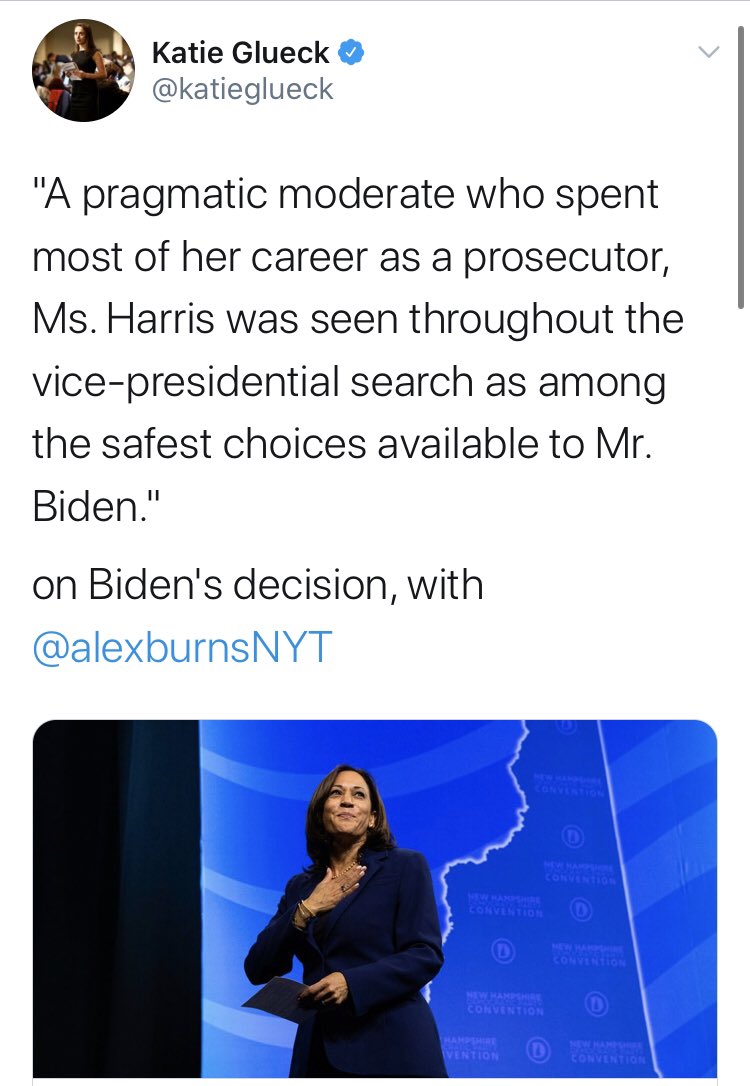 And it wasn’t just the kickoff.  @nytimes followed up with more reporting the “pragmatic moderate” fallacy, courtesy of  @katieglueck and  @alexburnsNYT. This is campaigning, not reporting.