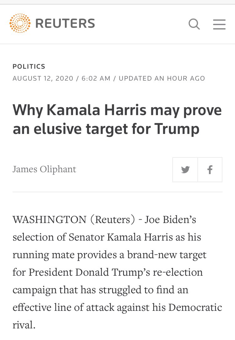  @Reuters would do well to consider if the reason the public doesn’t view Harris as a radical has anything to do with their attempts and those of their colleagues to paint her as anything but a radical.