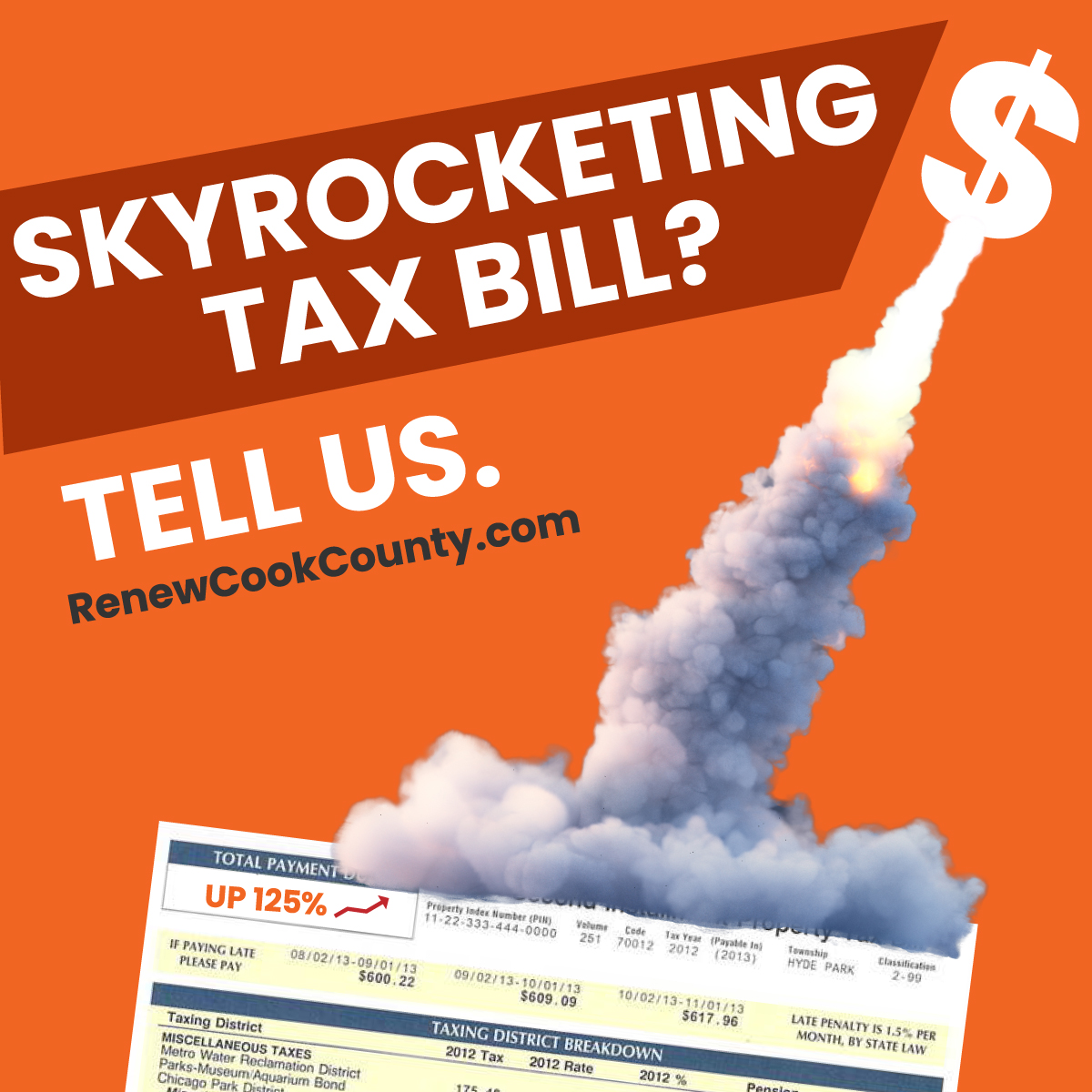 RenewCookCounty's tweet image. Have you seen a significant increase in your property tax bill as a result of inflated 2019 property tax assessments? If so, tell us about it at wwww.renewcookcounty.com. 

#CookCounty #PropertyTaxes
