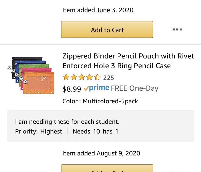 What is your most needed teacher wish list item? I am needing these to make individual supply bags so kids don’t have to share this year! RT&amp; Drop it! I will be RTing! #cleathelists  amazon.com/gp/aw/ls/?ref_…