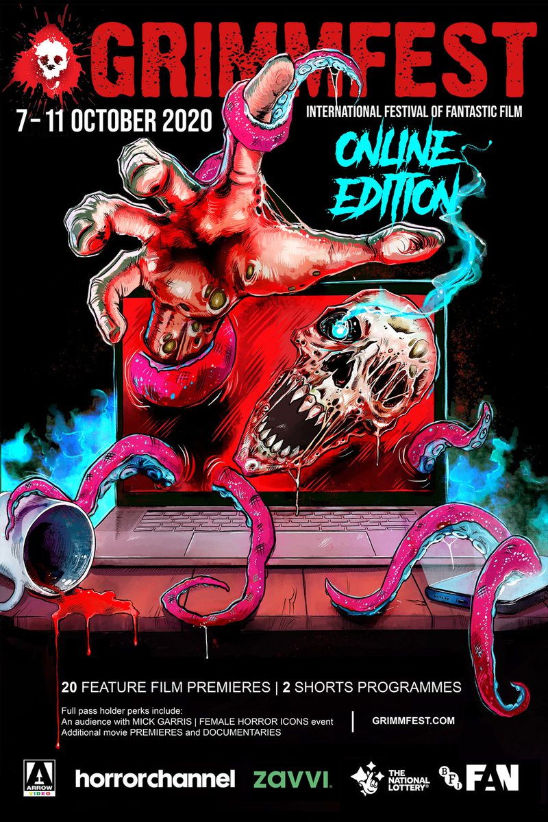 Grimmfest (@grimmfest) on Twitter photo First look at the art work for #GrimmfestOnline!! π¬Designed by <a href="/Ilanimator/">Ilan Sheady</a> (<a href="/ItsUncleFrank/">Uncle Frank</a>) featuring our regular character coming at ya from a laptop & phone rather than the big screen!! πHuge thanks to our sponsors @horror_channel, <a href="/ArrowFilmsVideo/">Arrow Video</a> , <a href="/zavvi/">zavvi</a> and <a href="/BFI/">BFI</a> ππ First look at the art work for #GrimmfestOnline!! π¬Designed by <a href="/Ilanimator/">Ilan Sheady</a> (<a href="/ItsUncleFrank/">Uncle Frank</a>) featuring our regular character coming at ya from a laptop & phone rather than the big screen!! πHuge thanks to our sponsors @horror_channel, <a href="/ArrowFilmsVideo/">Arrow Video</a> , <a href="/zavvi/">zavvi</a> and <a href="/BFI/">BFI</a> ππ