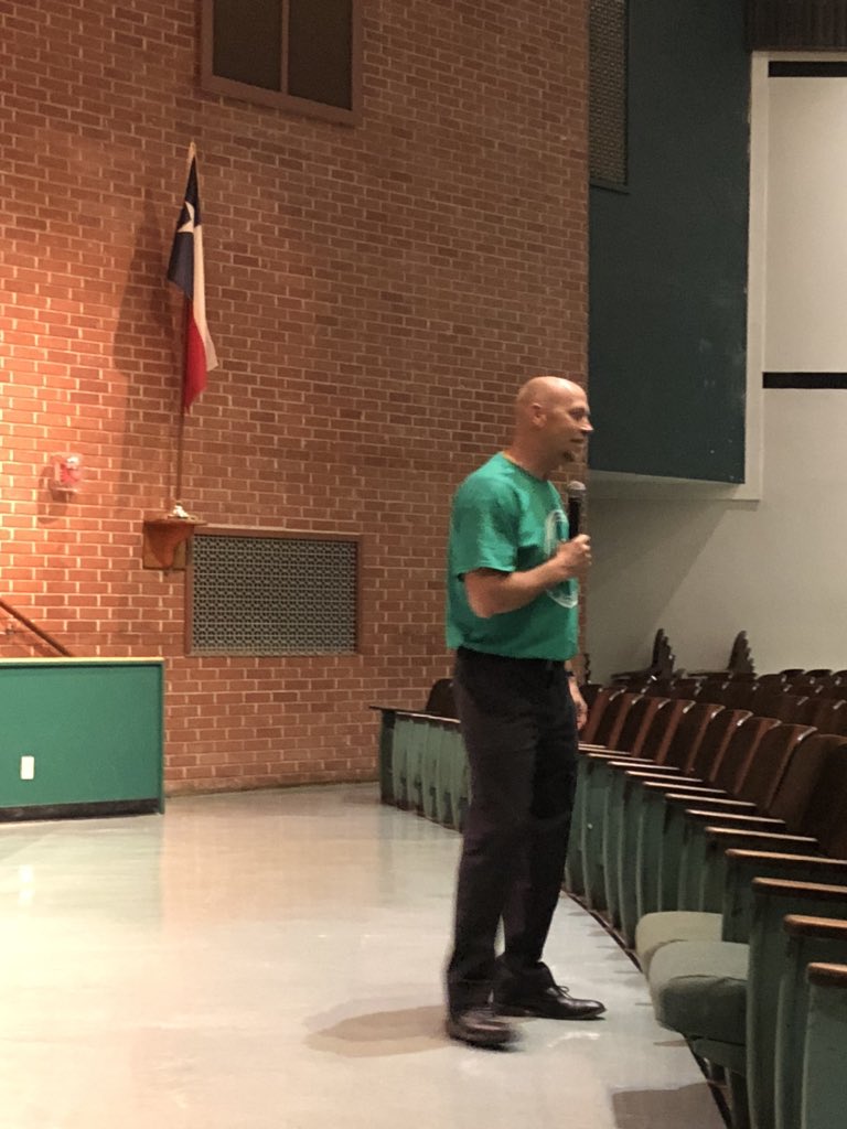 BryanBbryant's tweet photo. BJH was blessed to have our new superintendent Dr. Tylor Chaplin stop by and address the staff. It was great hearing him share his story!! Looking forward to his leadership!@BrenhamISD @brenhamjhs https://t.co/Cn3nuBfcvI