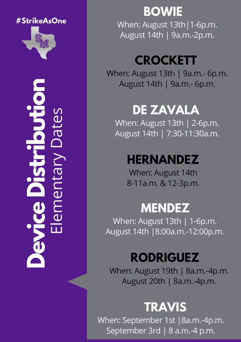 SanMarcosCISD's tweet photo. In SMCISD, every student will have access to a device as we have expanded our 1:1 technology initiative! Device distribution dates are almost here and we are excited for all students to be technologically prepared for the 2020-2021 school year. More info https://t.co/BjBRqithYm. https://t.co/gimC2Zi7k6