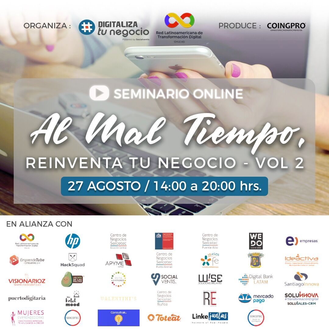 DTNPyme's tweet image. ¡𝗦𝘂́𝗯𝗲𝘁𝗲 𝗮 𝗹𝗮 𝘁𝗿𝗮𝗻𝘀𝗳𝗼𝗿𝗺𝗮𝗰𝗶𝗼́𝗻 𝗱𝗶𝗴𝗶𝘁𝗮𝗹! Sé parte del 𝗦𝗲𝗺𝗶𝗻𝗮𝗿𝗶𝗼 𝗢𝗻𝗹𝗶𝗻𝗲 "𝗥𝗲𝗶𝗻𝘃𝗲𝗻𝘁𝗮 𝗧𝘂 𝗡𝗲𝗴𝗼𝗰𝗶𝗼 𝗩𝗼𝗹𝘂𝗺𝗲𝗻 𝟮" 𝗼𝗿𝗴𝗮𝗻𝗶𝘇𝗮𝗱𝗼 𝗽𝗼𝗿 #𝗗𝗶𝗴𝗶𝘁𝗮𝗹𝗶𝘇𝗮𝗧𝘂𝗡𝗲𝗴𝗼𝗰𝗶𝗼 𝘆 𝗥𝗲𝗱 𝗟𝗮𝘁𝗶𝗻𝗼𝗮𝗺𝗲𝗿𝗶𝗰𝗮𝗻