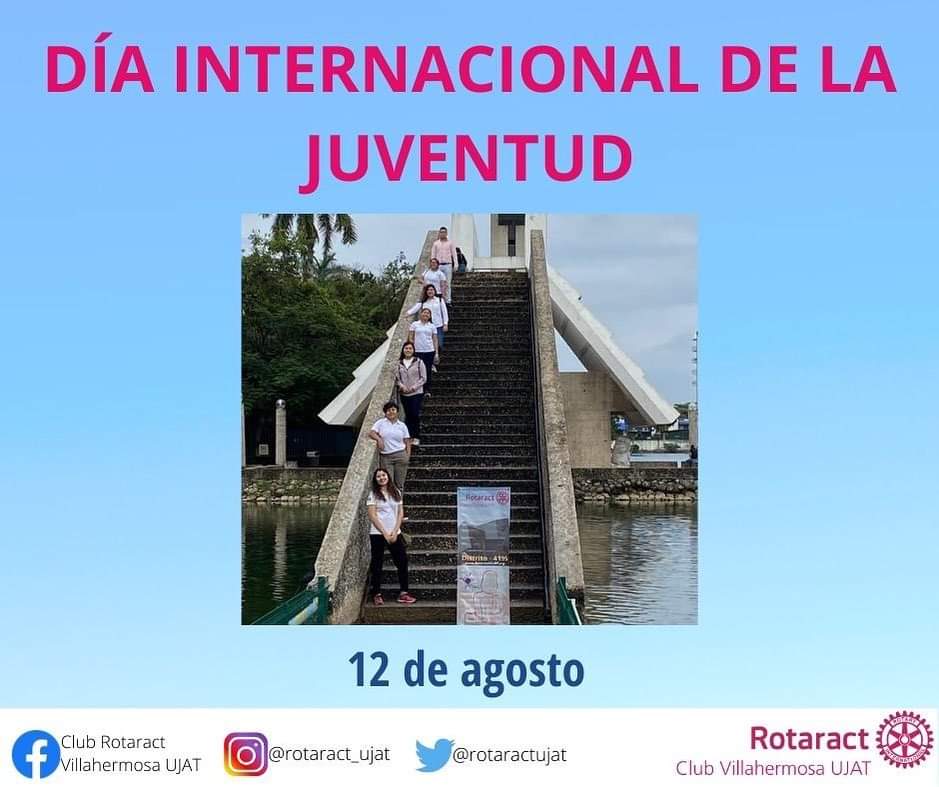 rotaractujat's tweet photo. En 1999, la Asamblea General de las Naciones Unidas designó el 12 de agosto como el Día Internacional de la Juventud
#DiaInternacionalDeLaJuventud
#rotaryinternational #rotaract #rotaractclub #rotaractpower #rotaractors #rotaractmexico #rotaract4195 https://t.co/l3aun1Yqas https://t.co/FBjap4QLQr