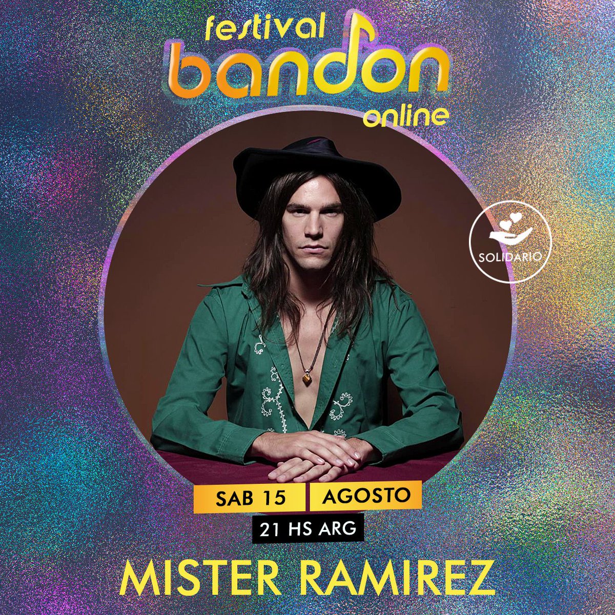 Bandon_Produ's tweet photo. 🎶CONFIRMAD💛
.
✳️ #festivalbandononline ✳️ #SOLIDARIO
SÁB 15/8- 21 HS (ARG) ✳️Youtube y Fb.
.
Más de 20 propuestas unidas. Podrás colaborar en la Gorra Virtual el mismo día del festival.
.
#festivalesvirtuales #festivalonline #musicaargentina #argentinaenlacasa https://t.co/H93KIcBkPx