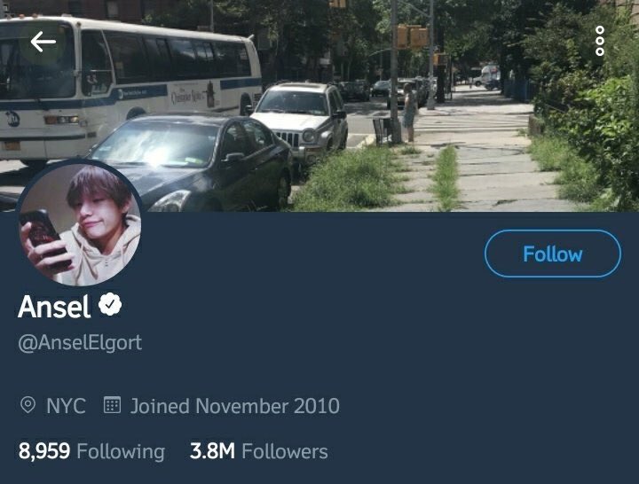 Ansel elgort also changed his pfp to taehyung pic