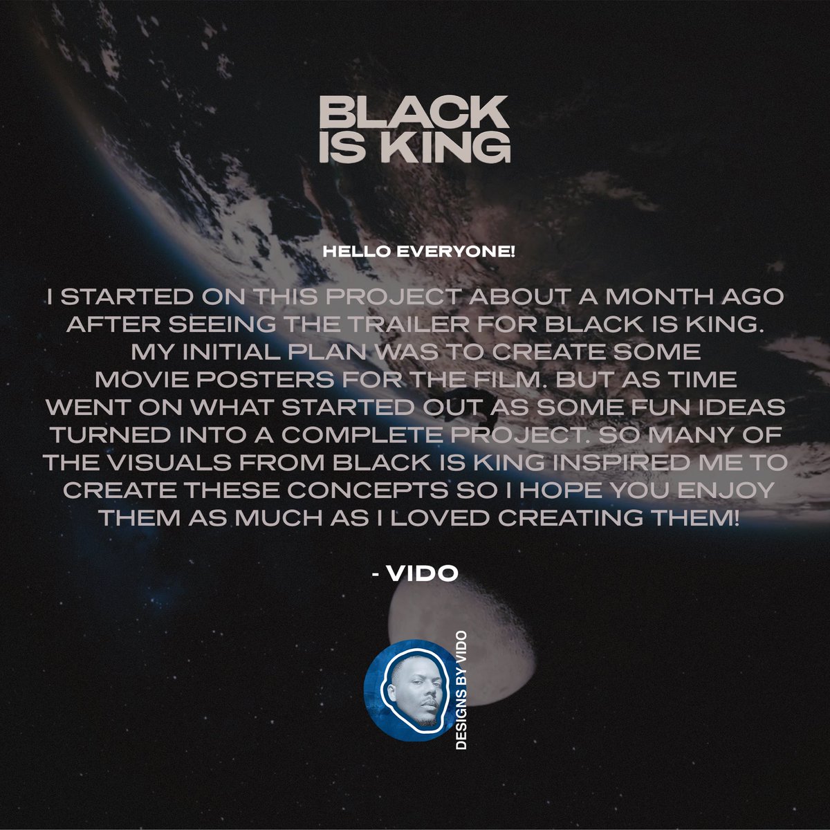 DESIGNS BY VIDO PRESENTS BLACK IS KING CONCEPTS: A THREAD