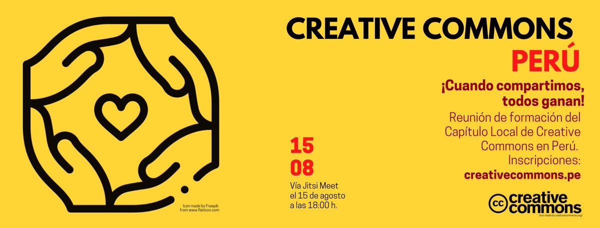 hiperderecho's tweet photo. 🗓️Hiperderecho es parte de la comunidad de personas y organizaciones que apoya la formación del nuevo capítulo peruano de @creativecommons. Queremos invitarte este sábado 15 de agosto a las 6 pm a la primera reunión de formación del capítulo local.

▶️https://t.co/TFNDGz03Ec https://t.co/6jHrRrEdRm