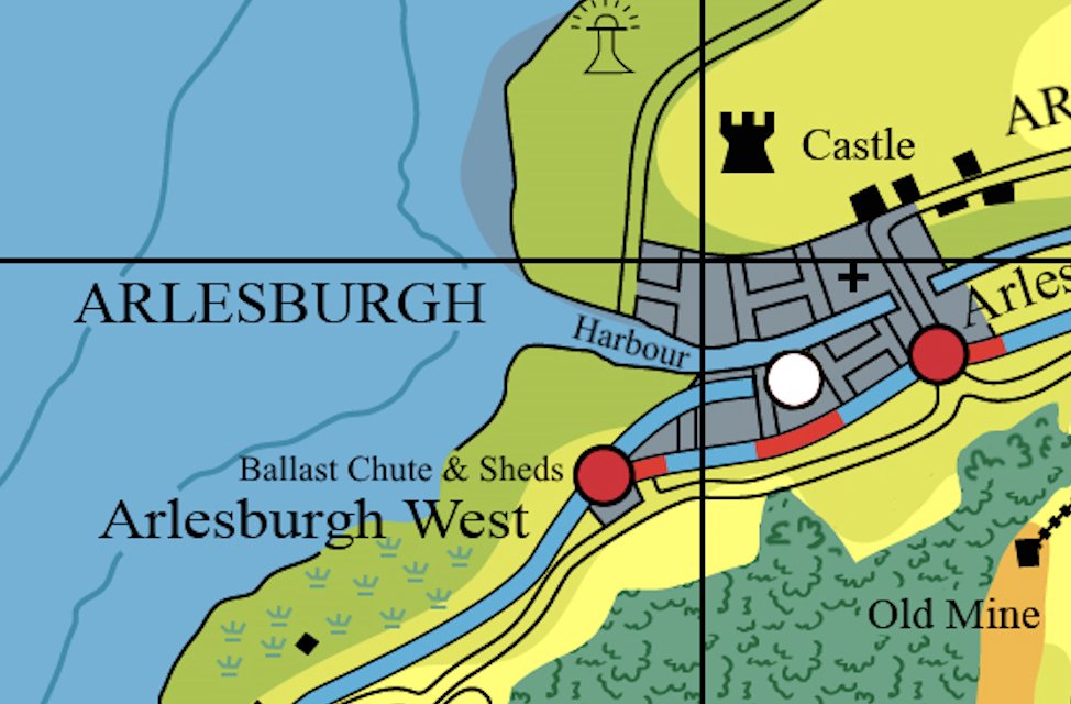 Arlesburgh Harbour is on Awdry's map, but it never appears in illustrations. Mid Sodor used to service it, it closed, and then reopened for service when Topham opened Duck's branch.All pretty easy to understand, ye?