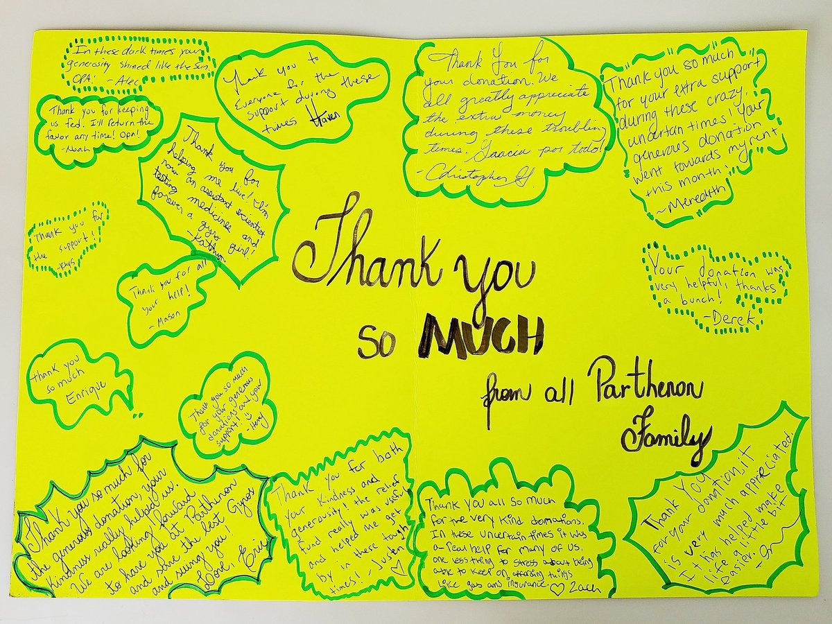 To all of you kind-souled #PartheFans out there who donated to our Parthenon Gyros #employeerelieffund, THANK YOU ❤️!!! Your generous donations helped a lot of people at PG and made life a little bit easier when days were darkest.