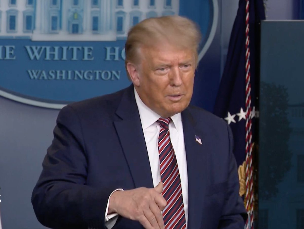 4/ During a portion of this statement, Trump makes a palm-down gesture. However, if you look carefully, you'll note that Trump retracts his index finger (aka forefinger) on his right hand as he says, "...even better against her, than he did abo- ...". Notably, he also stutters.