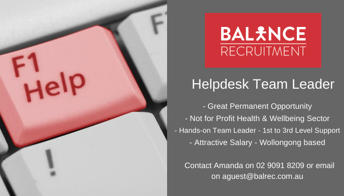 Balance_Recruit's tweet photo. JOD! Newly created position for an experienced Team Leader who is big on customer service. For more info call Amanda on 02 9091 8209 https://t.co/dm2L7AJwP3 #Illawarrajobs #itjobs #balancerecruitment #wollongongjobs https://t.co/NOmFCjTEuY