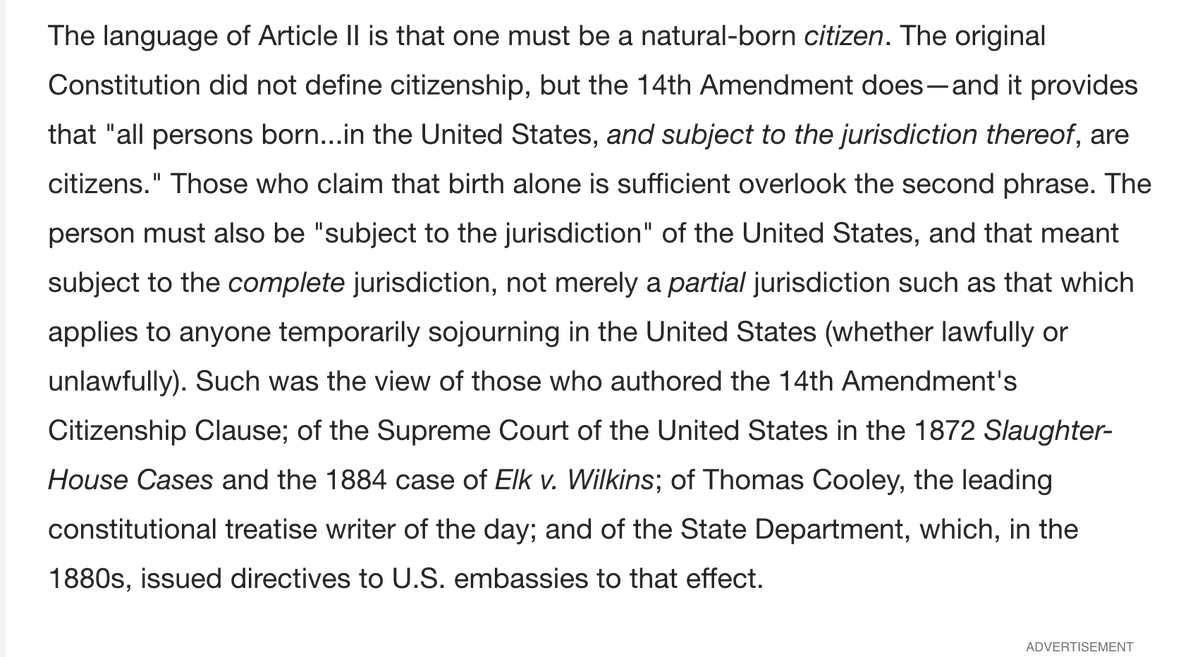 Eastman elaborates a bit, and let's dig into that reasoning just a bit. At the start, though, it's worth noting that none of the things Eastman cites - including the State Department guidance - are binding sources on this issue.