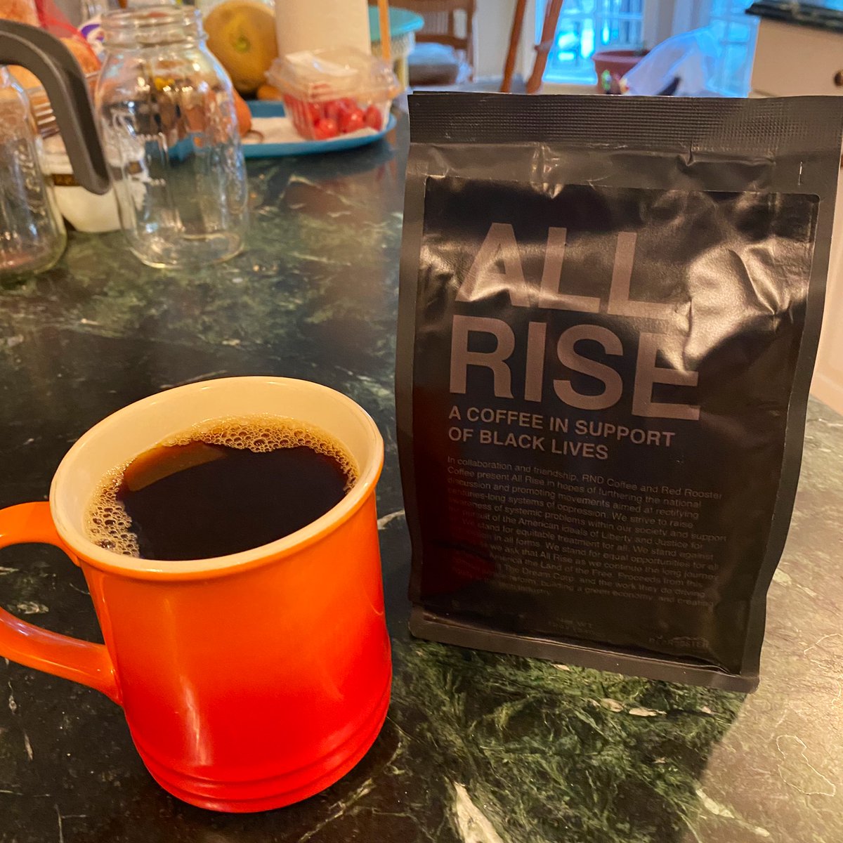 Red Rooster Coffee All RiseReally wonderful to see so many coffee roasters (and brewers as well) supporting Black Lives Matter. And this one was an especially fantastic blend.