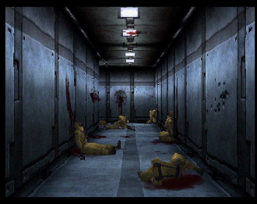 Thread: An unbelievable amount of attention was paid to small details in the original Metal Gear Solid.In the "bloody hallway" leading to Hal's Lab, each of the bodies has at least two (or even three) unique angles that the camera switches to if you crouch next to them. (1/9)