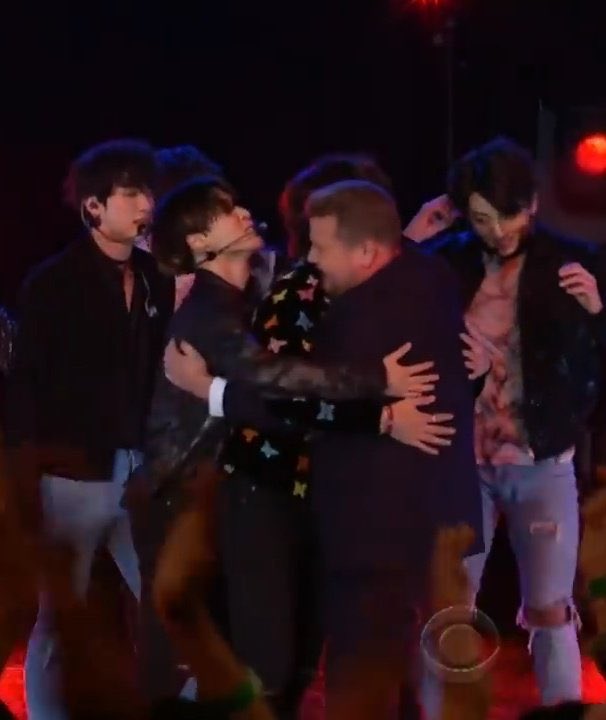 James Corden being whipped over bts