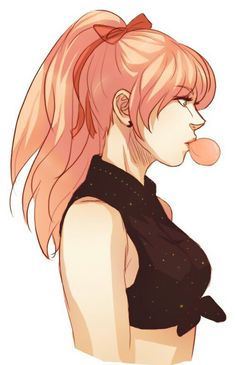 "Does anyone want to hang out with me?" She looks away for everyone and blows a bubble out of her gum.