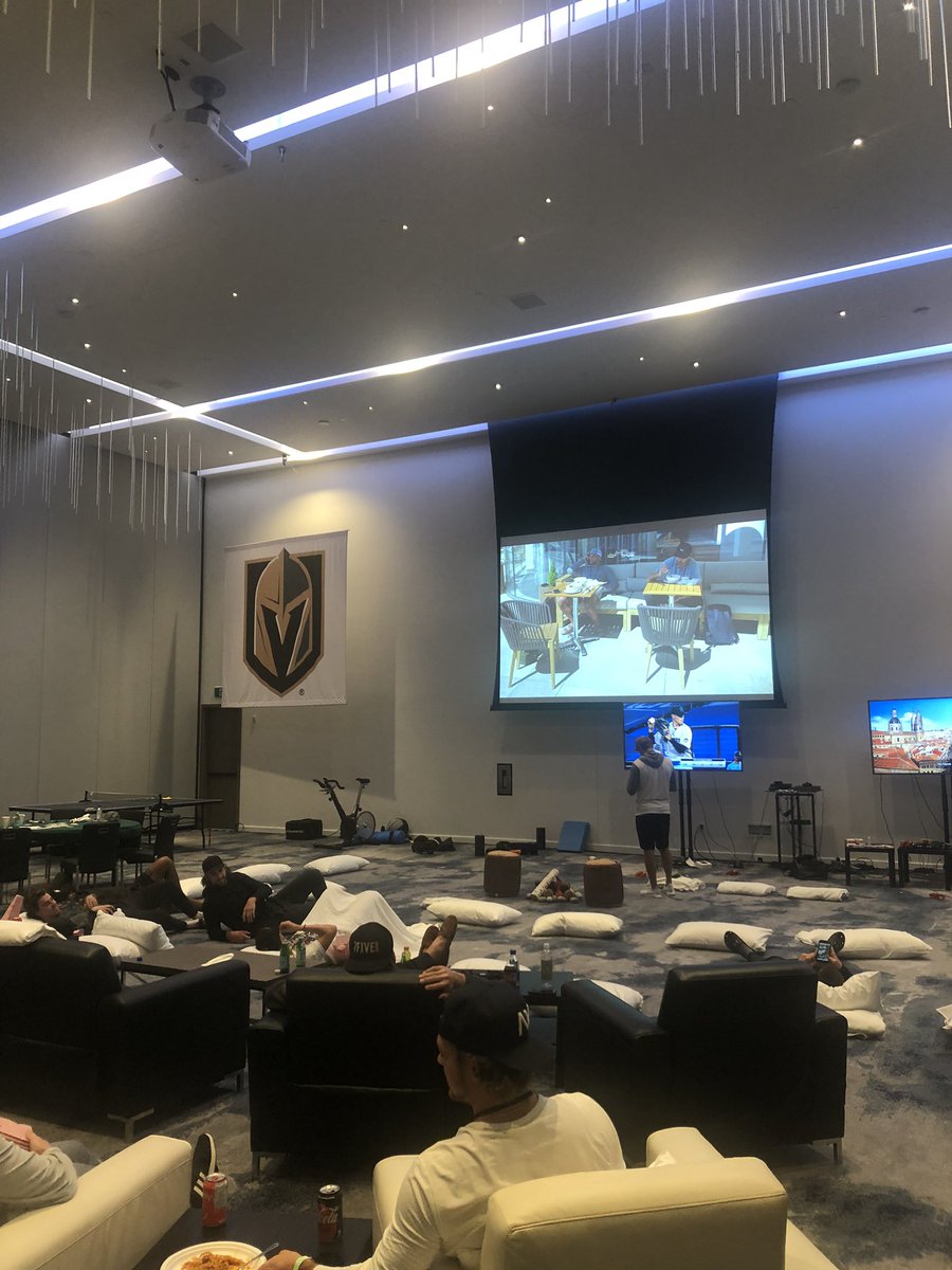 Team movie night in the bubble