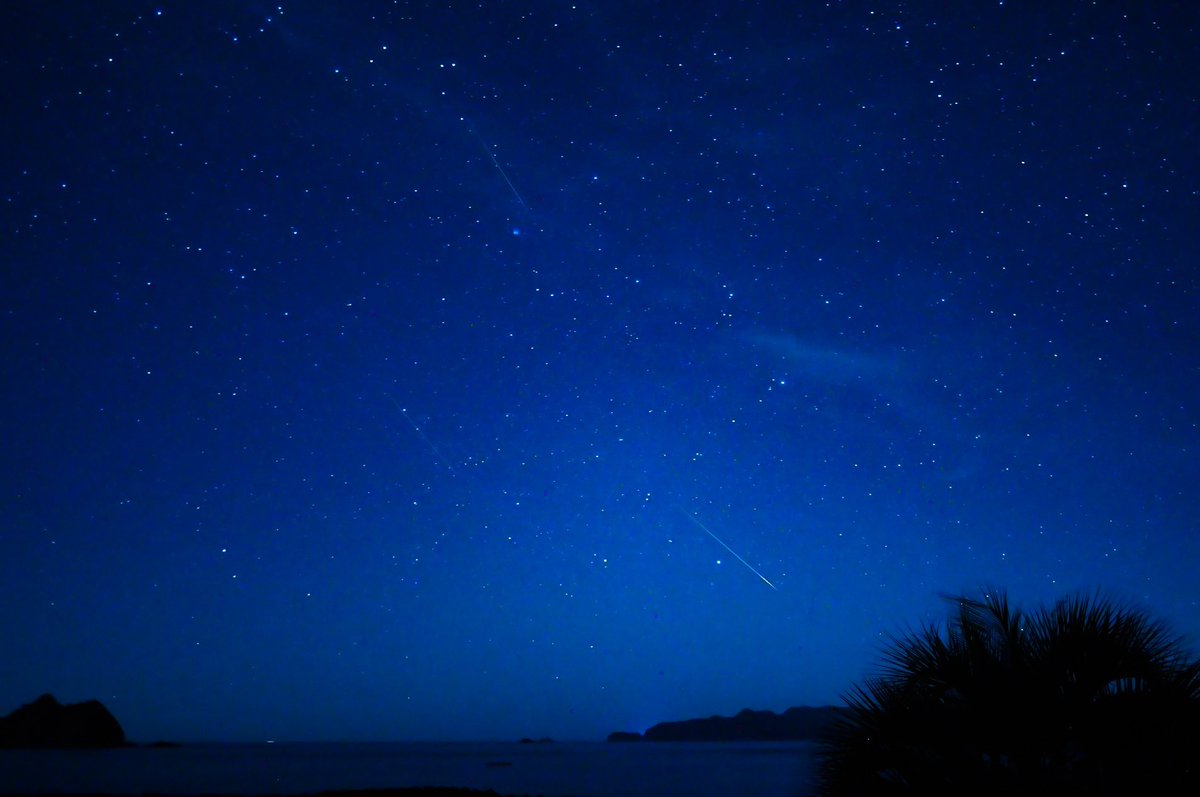 kikuchan69's tweet photo. 昨夜撮影した3つの流星を1枚にまとめてみました

#ペルセウス座流星群 #流星 #流星群 https://t.co/7Jjb5lPaCj
