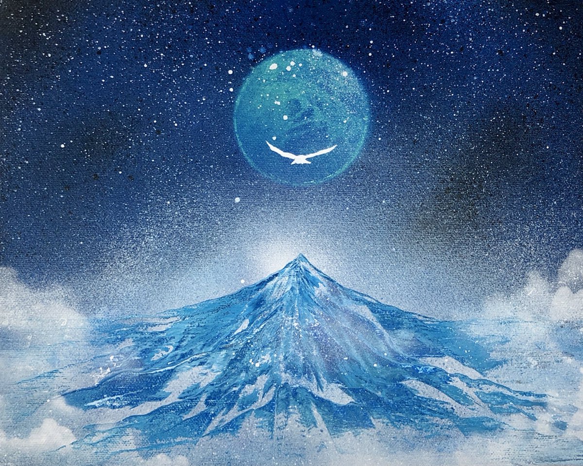 「#青を見て体感温度をさげる 」|あき🎨AKI SPRAY PAINT スプレーアートのイラスト