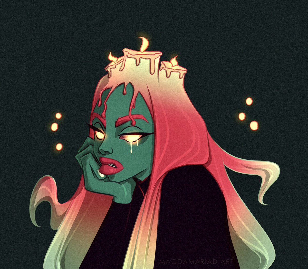 cosmo_bookshelf's tweet photo. Ok, so I’ve drawn another #driys. This time I was inspired by @angelganev6 ‘s work. Messing with colors, of course.
#dtiysweek47 #art #illustration https://t.co/2EvZo1gMnp