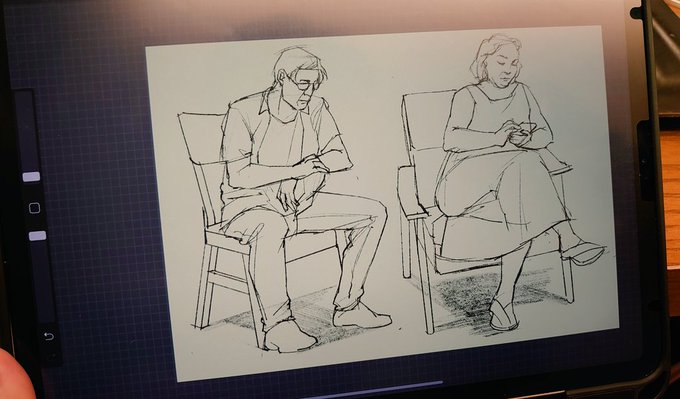 充電残量3パーセントとかでマッハで描いた(笑) 