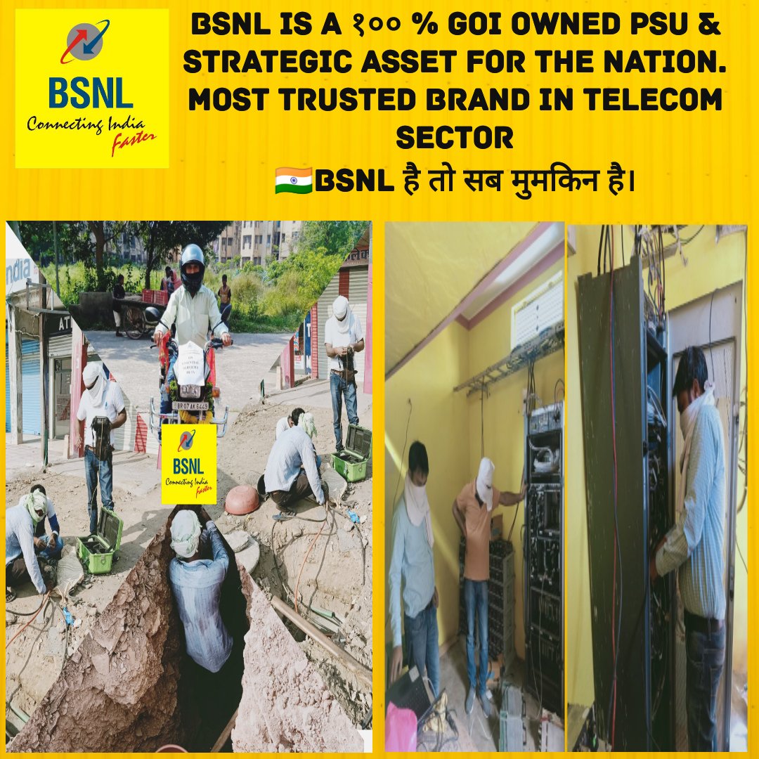 abhinavtiwari36's tweet photo. @BSNLCorporate is Committed to Provide Uninterrupted Telecom Services every nook and corner of the Nation during #lockdownindia
#BSNL_Corona_Warriors are working hard for Nation during #Covid_19india.

#ApologiseAnantkumarHegdeMP
🇮🇳#BSNL है तो भरोसा है। https://t.co/tu8oYg62fc