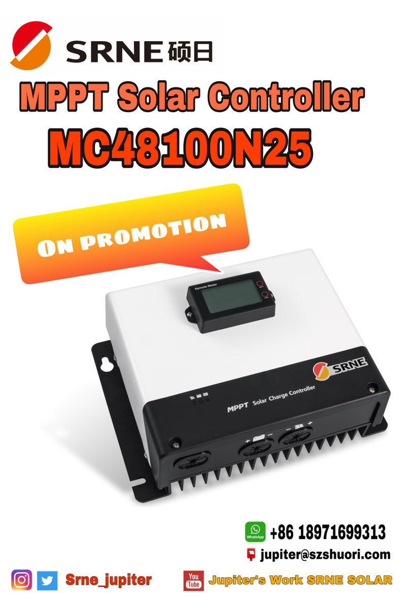 SRNE_Jupiter's tweet photo. Solar controller promotions you can't miss

MPPT solar controller
SRNE MC48100N25

#SRNE
#SRNESOLAR
#SOLARENERY
#SolarController
#SolarPower
#Solarstreetlightcontroller
#PWM #MPPT
 #PWMSOLARCONTROLLER
#MPPTSOLARCONTROLLER
#SOLARCHARGEINVERTER
#ALLINONESOLARINVERTE https://t.co/mM7cuvKTnk