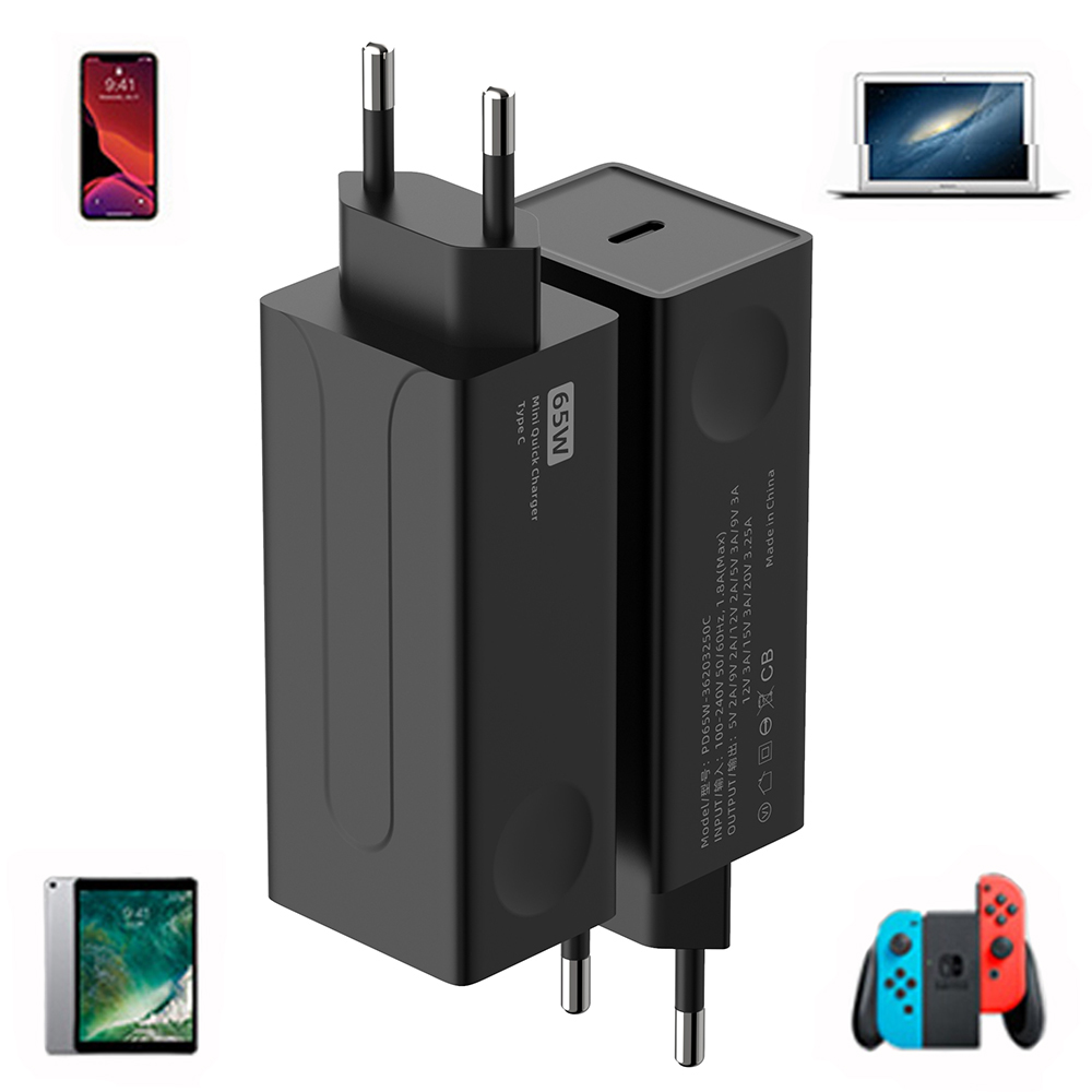 #65w #pd65w #euplug #usplug #typec #cefccrohs #wallcharger #walladapter #universalwallcharger #chargermobilephone #mobilephonecharger #laptopadapter PD 65W TYPE C Mobile Phone Charger, Laptop power adapter with US Plug/ EU Plug