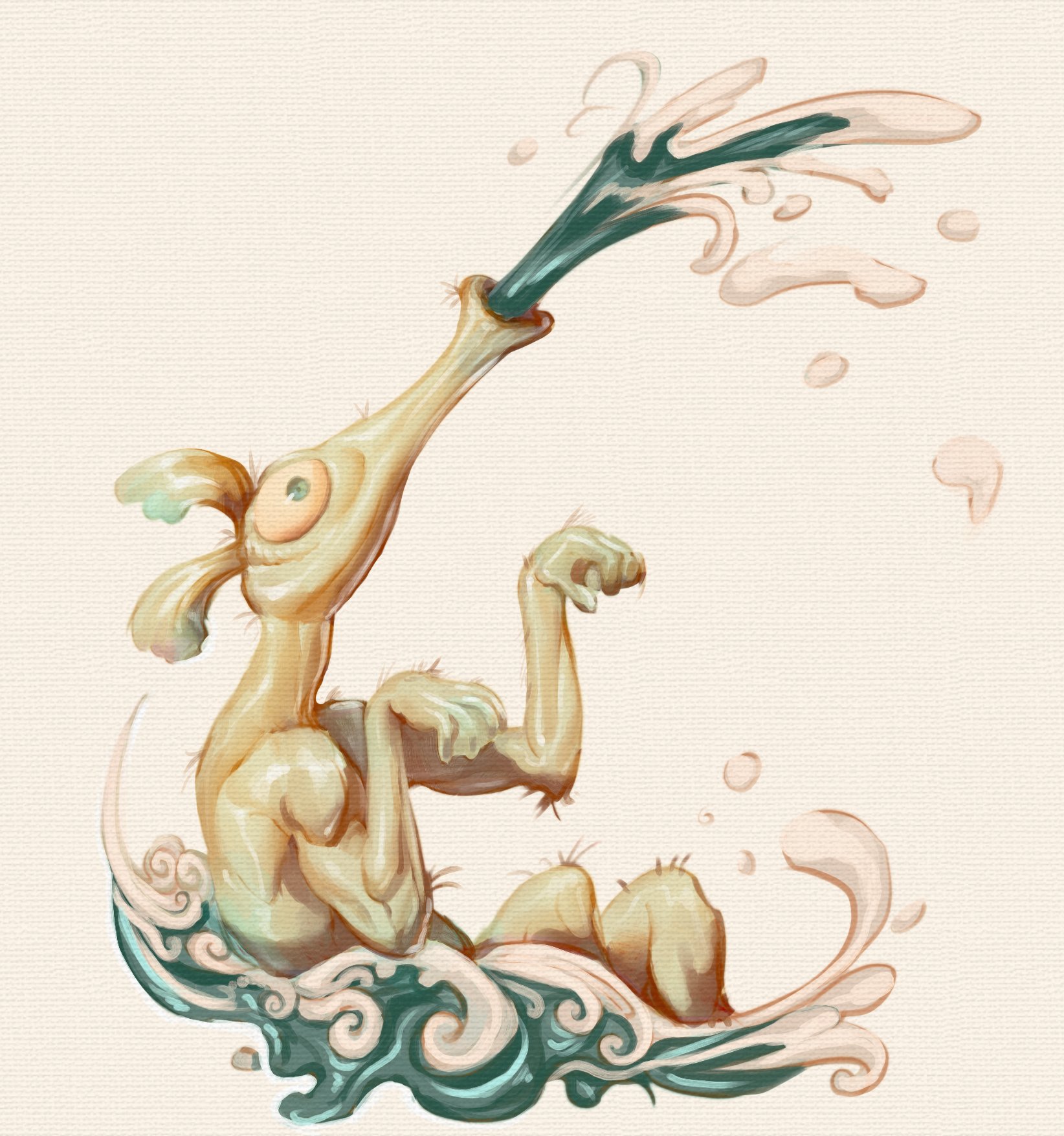 Nightmaresyrup A Yokai With A Rude Name This Strange Fella From Bakemono Tsukushi Emaki Is Fun To Draw Its Name Simply Means The Tide Sprayer Which Is Also A Slang