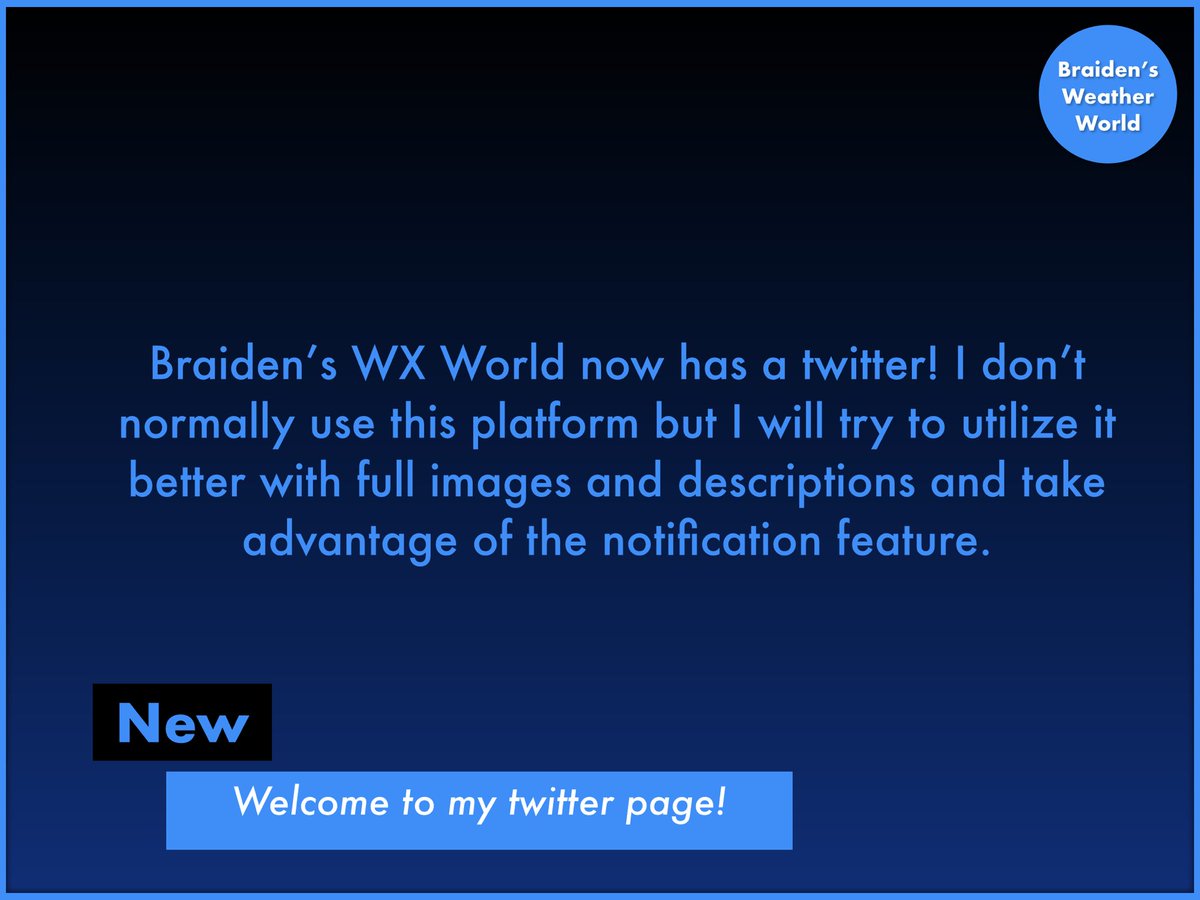 Welcome to Braiden’s Weather world! Turn on notifcations somyou won’t miss the latest weather updates!