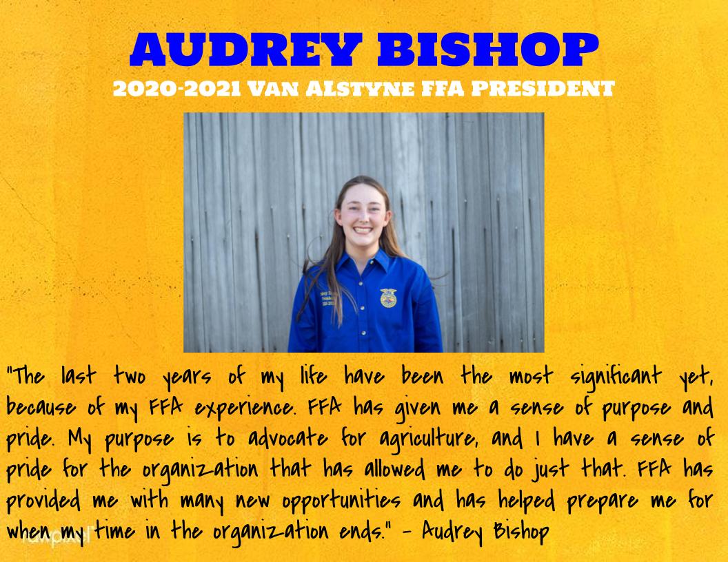 Meet Audrey Bishop - VA FFA's President!!!