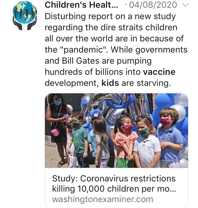 Two hits on “actually Bill Gates is an Illuminati monster” — “vaccines mean kids starve” I a nice spin! BTW Bill Gates obsessing about vaccines has probably saved **millions** of lives of the poorest people in the world. But wait — there’s more! /4