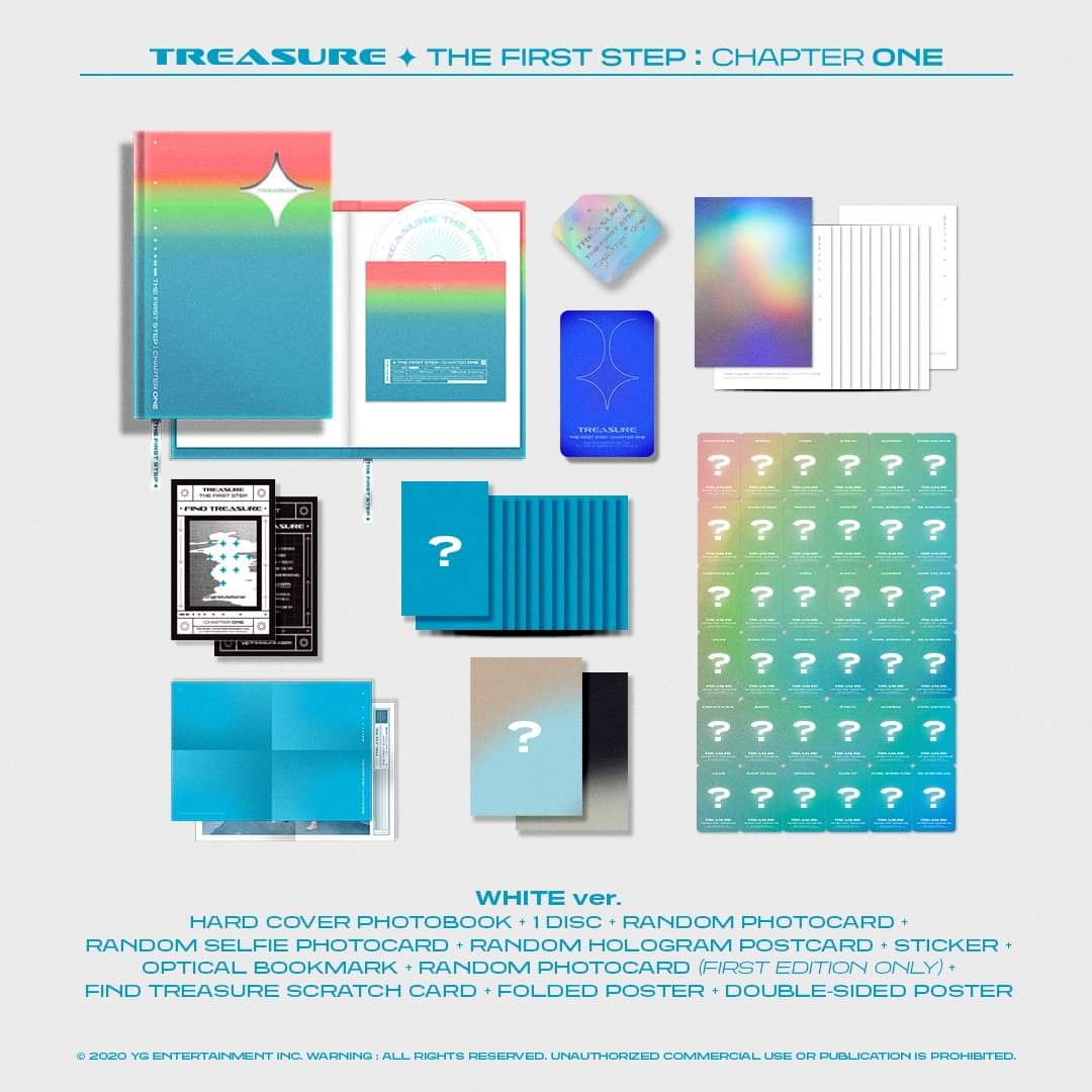  #TREASURE THE FIRST STEP: CHAPTER ONE album’s pulls threadwill include:- Album’s pullsphotocardsselca photocardspostcardsfirst press only photocards-Benefits from every platformfightingggg!!!  #트레저