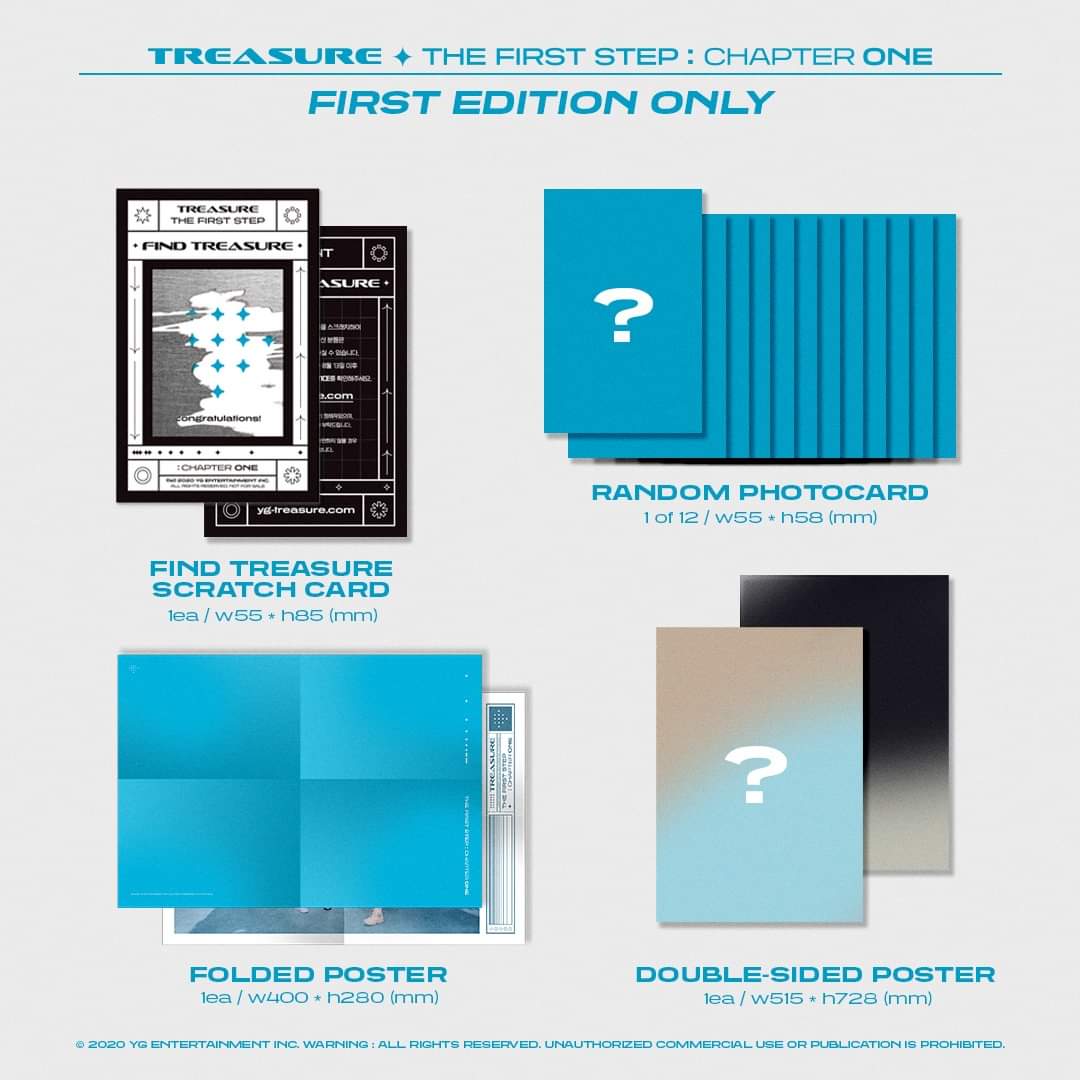  #TREASURE THE FIRST STEP: CHAPTER ONE album’s pulls threadwill include:- Album’s pullsphotocardsselca photocardspostcardsfirst press only photocards-Benefits from every platformfightingggg!!!  #트레저