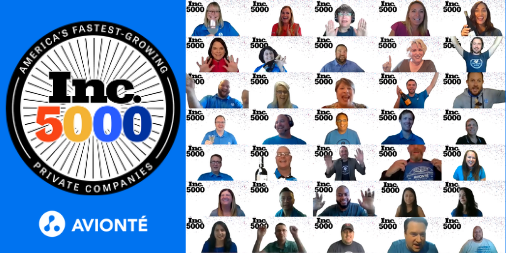 NimlokNorth's tweet photo. Congratulations @Avionte! 

Inc. 5000 Names Avionté to Its 2020 List of Fasting-Growing Private Companies for the 9th Consecutive Year
https://t.co/AJU2tfd0js https://t.co/5y0ZaNTg2n