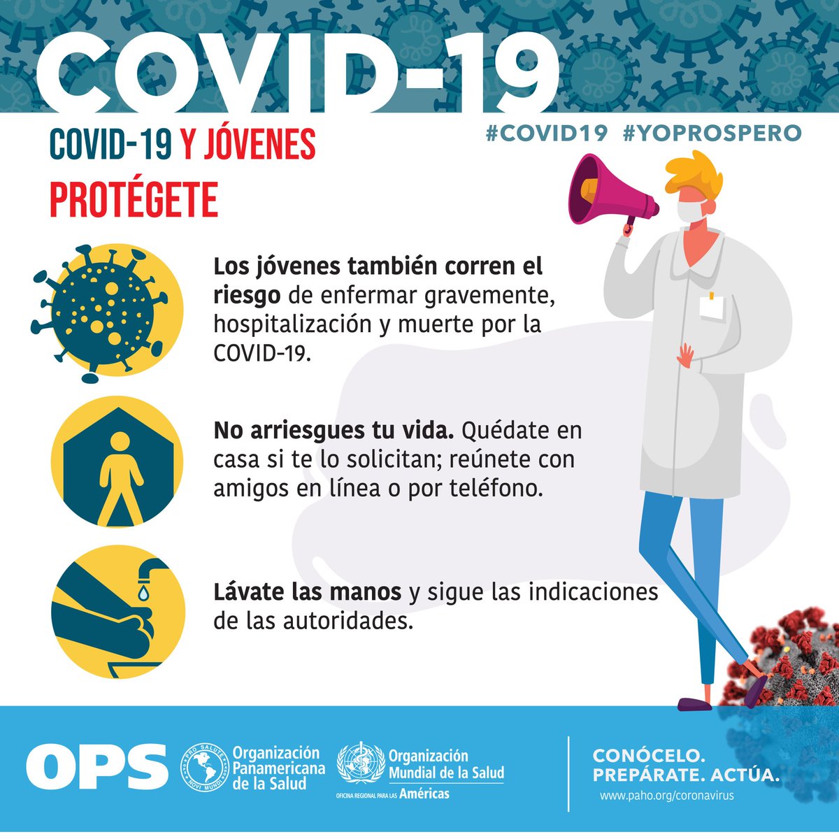 La #COVID19 no afecta solo a los adultos mayores 👵🏾👴🏾👨🏾‍🦳- puede causar complicaciones graves y hasta la muerte en personas jóvenes👧🏾🧑🏻👱🏾‍♂️ también. 

Protéjete  🧼😷🏡 

 #SaludJoven