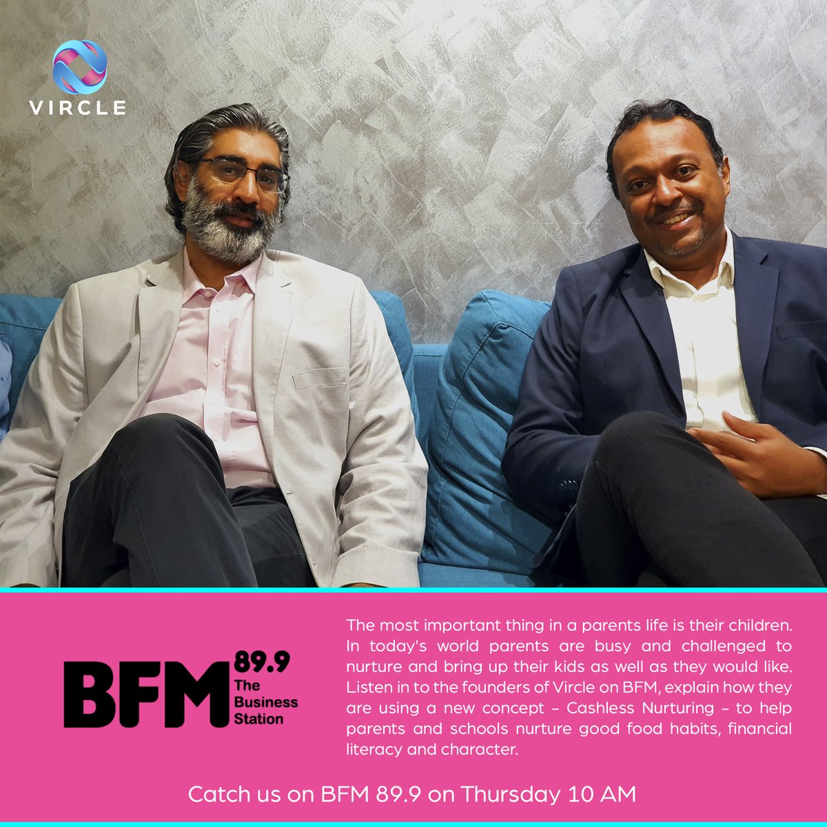 VircleMy's tweet photo. Vircle got featured on BFM89.9!

So grateful to BFM for the opportunity to share the Vircle story with everyone. From health science on building successful communities, to nurturing children to develop better eating and spending habits.

https://t.co/XXKRG3KeDA

#Vircle #BFM https://t.co/dR4D9kuD3c
