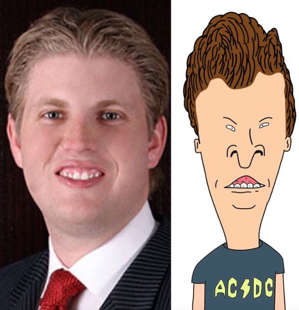 Smirklin's tweet photo. @EricTrump Beavis and #TrumpHead #HuhHuhHuh https://t.co/m6He2Q9uUL