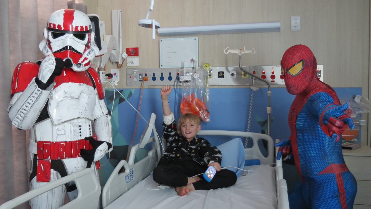 Jackson was thrilled to have a surprise visit from Stormtrooper and Spiderman at the Royal Hobart Hospital this week! We are very excited for our heroes to be back visiting the kids in children’s wards again🦸‍♂️