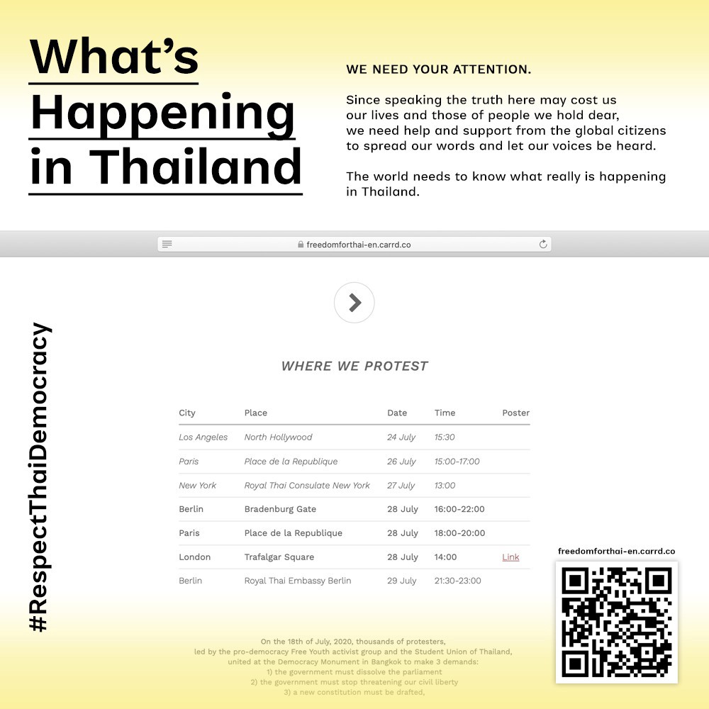 callinmebabe's tweet photo. Thai Citizens are fighting against the dictatorial government in hope we can be free from the authority which has been controlling us for a long time.Please support us.Thank you. 🙏
https://t.co/sXRd2bDHpp

#FreedomForThai #Thailand @BBCBreaking @BBCNews @cnnbrk @NBCNews @CBSNews https://t.co/fZ7vkAeACL