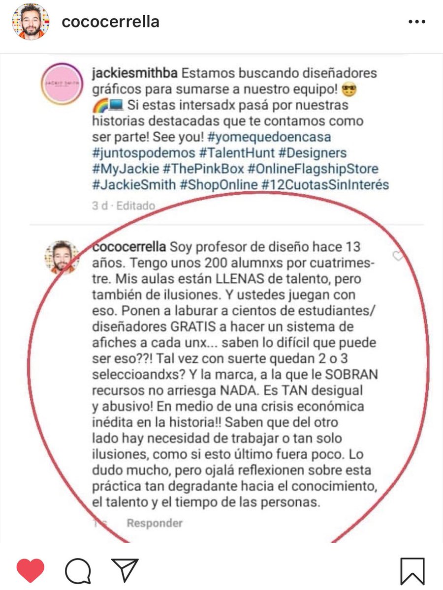 OperaRosa's tweet photo. Qué papelón Jackie Smith te lo pido por favor y qué bien lo que les escribió (que después borraron) Coco Cerrella https://t.co/TCqWe5wt6A