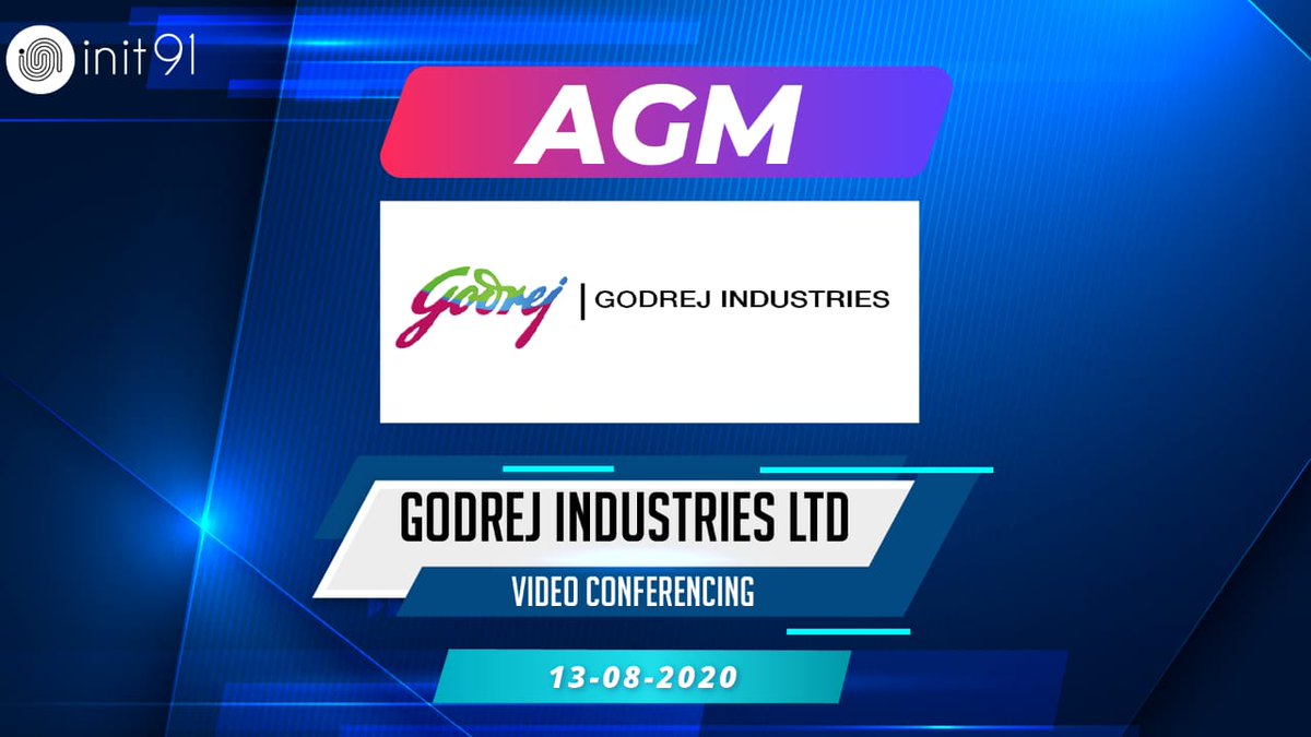 init91_live's tweet photo. #GodrejAGM

The 32nd AGM of 'The Godrej Group' an Indian conglomerate company, set to hold a virtual AGM today, through #VideoConferencing 3:00pm onwards.

#Godrej #annualgeneralmeeting #agm #StockMarket #shareholders #nse #bse #nifty #economy #business #init91 #LIVE https://t.co/0sDRUusDQ8