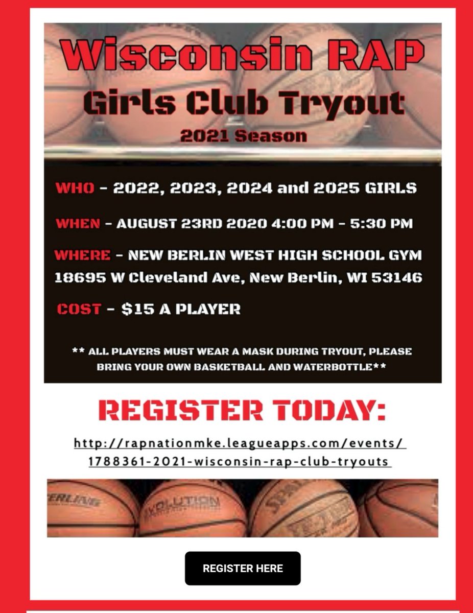 MukBasketball's tweet photo. Any Mukwonago basketball girls looking to play AAU next summer here you go... @WisRAPnation https://t.co/UlnzkaDSXA